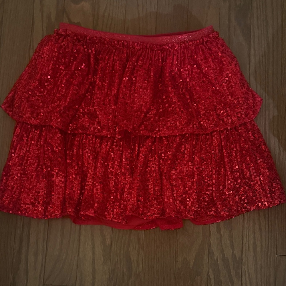 Cat & Jack Sparkling Red Sequin Skirt